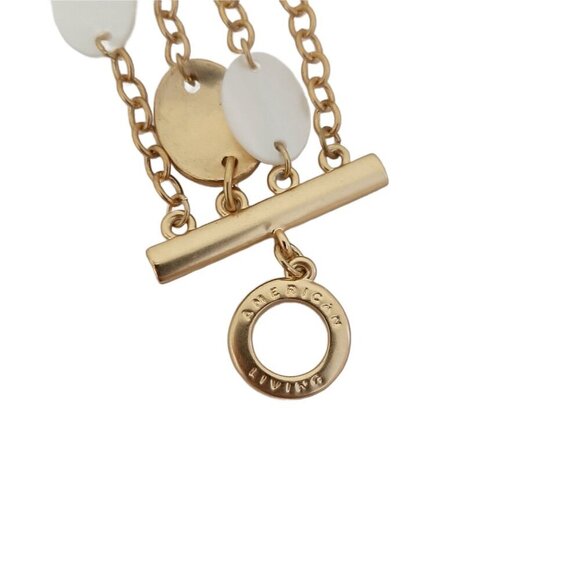 American Living Multi Strand Hammered Gold Nugget and Stone Bracelet - Picture 4 of 4